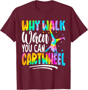 Cartwheel Gymnast Girl Tie Dye Gymnastic Girl Tumbling T-Shirt - T-Shirt | Maroon