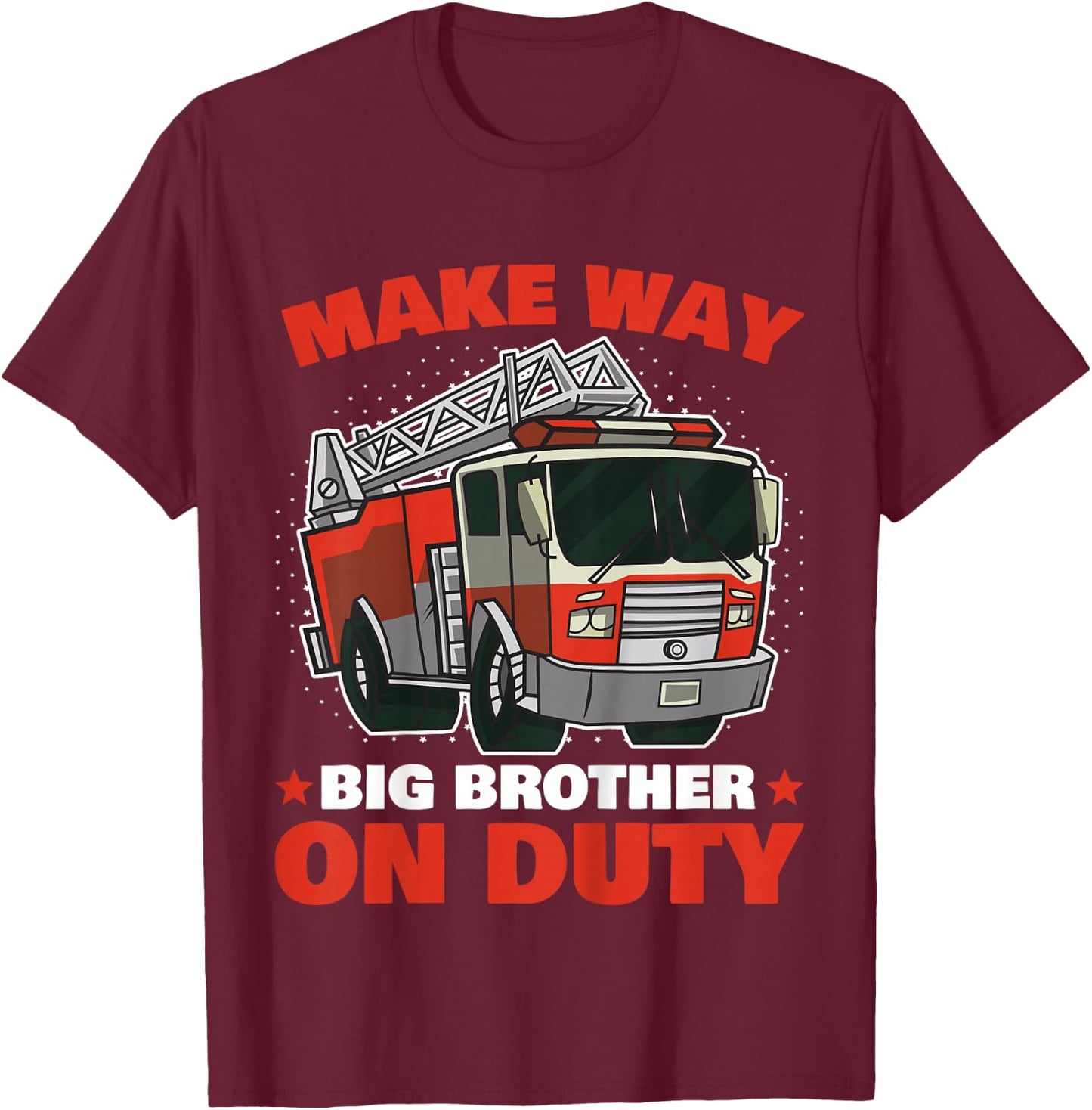 Kids Big Brother Firefighter Shirt | Brother Boys Firefighter T-Shirt - T-Shirt | Maroon