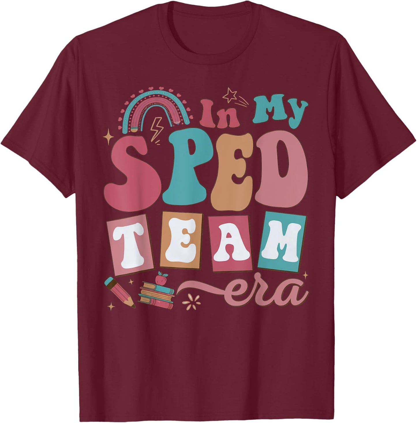 Retro In My Sped Team Era Teacher Back To School Women Kids T-Shirt - T-Shirt | Maroon