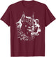 Cool Doberman Portrait with Flowers Decoration T-Shirt - T-Shirt | Maroon