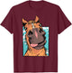 Goofy Horse Sticking Tongue Out Funny Farm Animal Horse Gift T-Shirt - T-Shirt | Maroon
