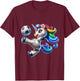 Cute Soccer Player Unicorn T-Shirt - T-Shirt | Maroon