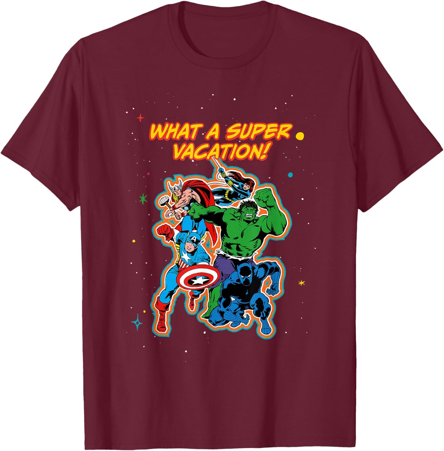 Marvel Avengers Family Matching Trip What a Super Vacation T-Shirt - T-Shirt | Maroon