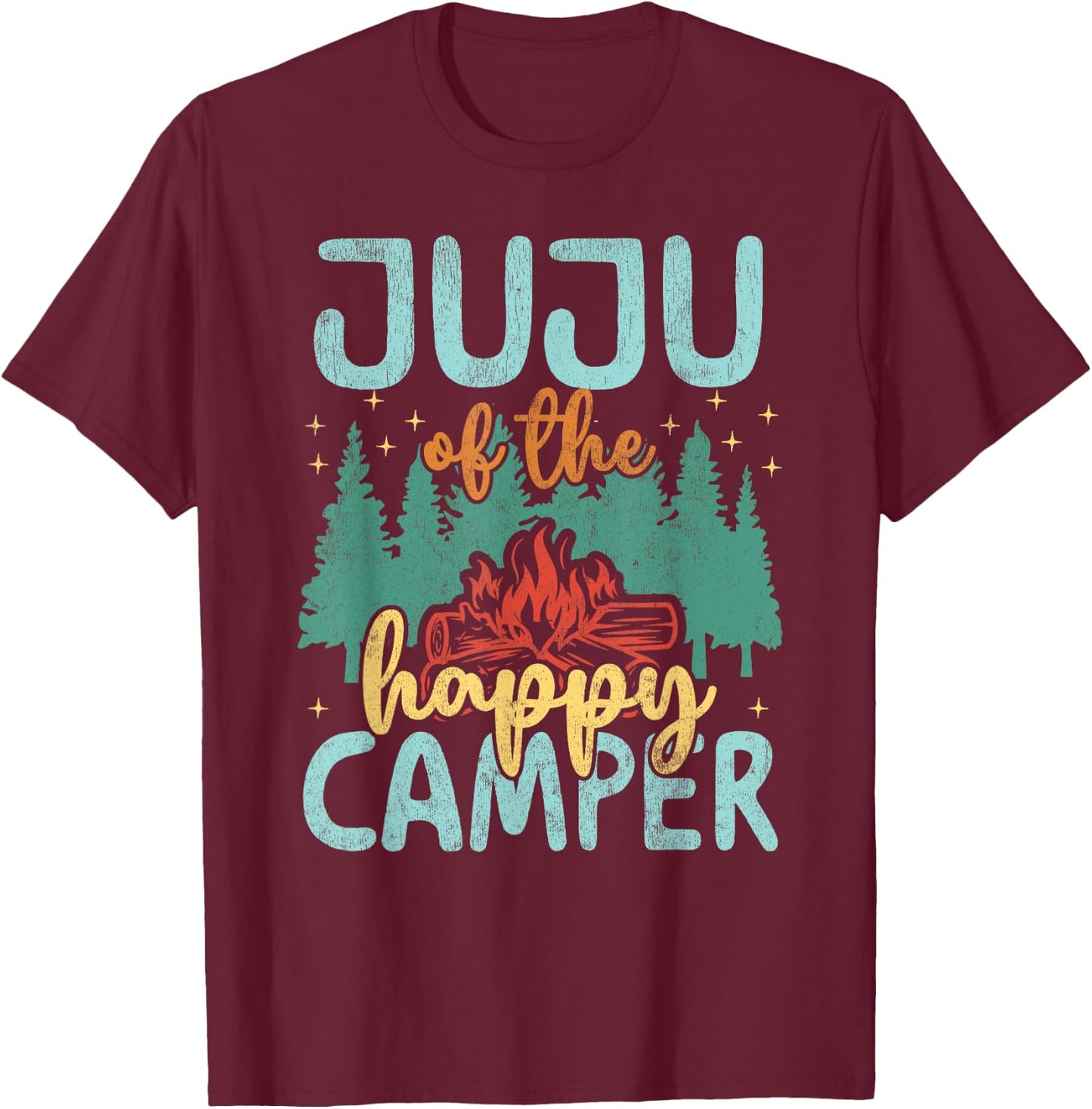 Juju of Happy Camper 1st Birthday Party Retro Juju T-Shirt - T-Shirt | Maroon