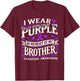 Overdose Awareness Month Brother Purple Ribbon T-Shirt - T-Shirt | Maroon