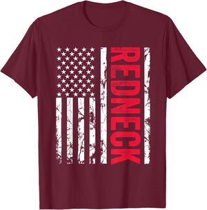 Redneck American Flag Redneck Joke Funny T-Shirt - T-Shirt | Maroon