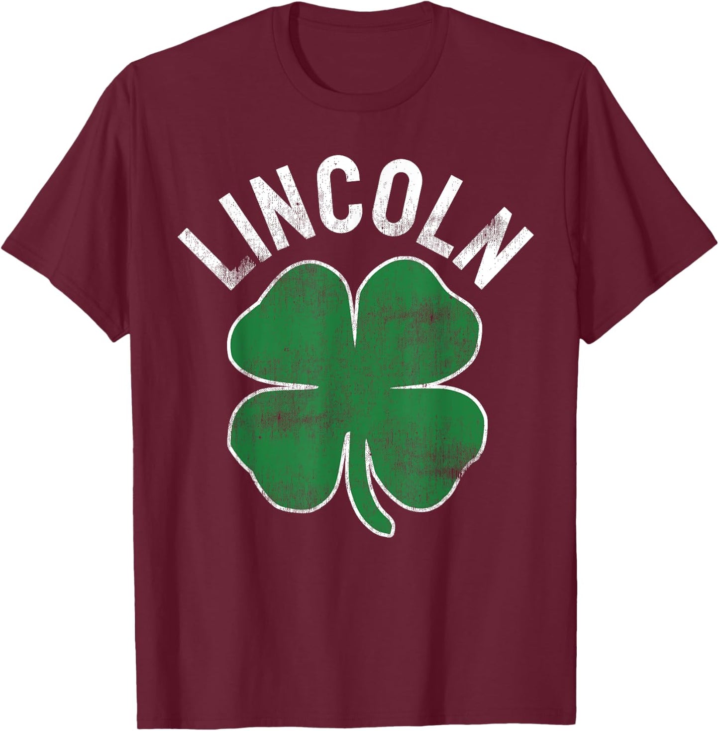 St. Patrick's Day Shamrock Lincoln Nebraska Irish T-Shirt - T-Shirt | Maroon