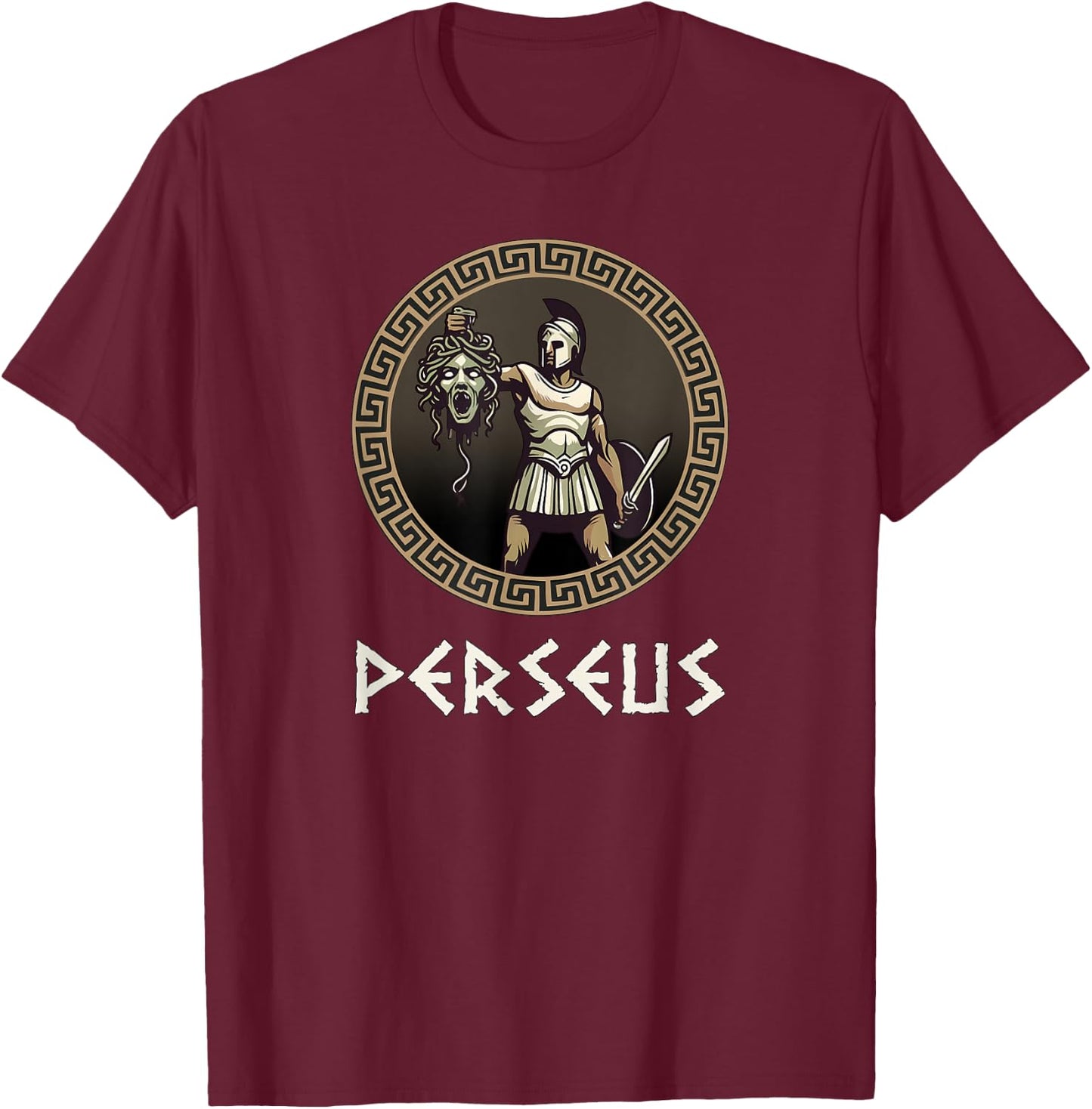 Perseus Greek Hero Ancient Greece Mythology T-Shirt - T-Shirt | Maroon