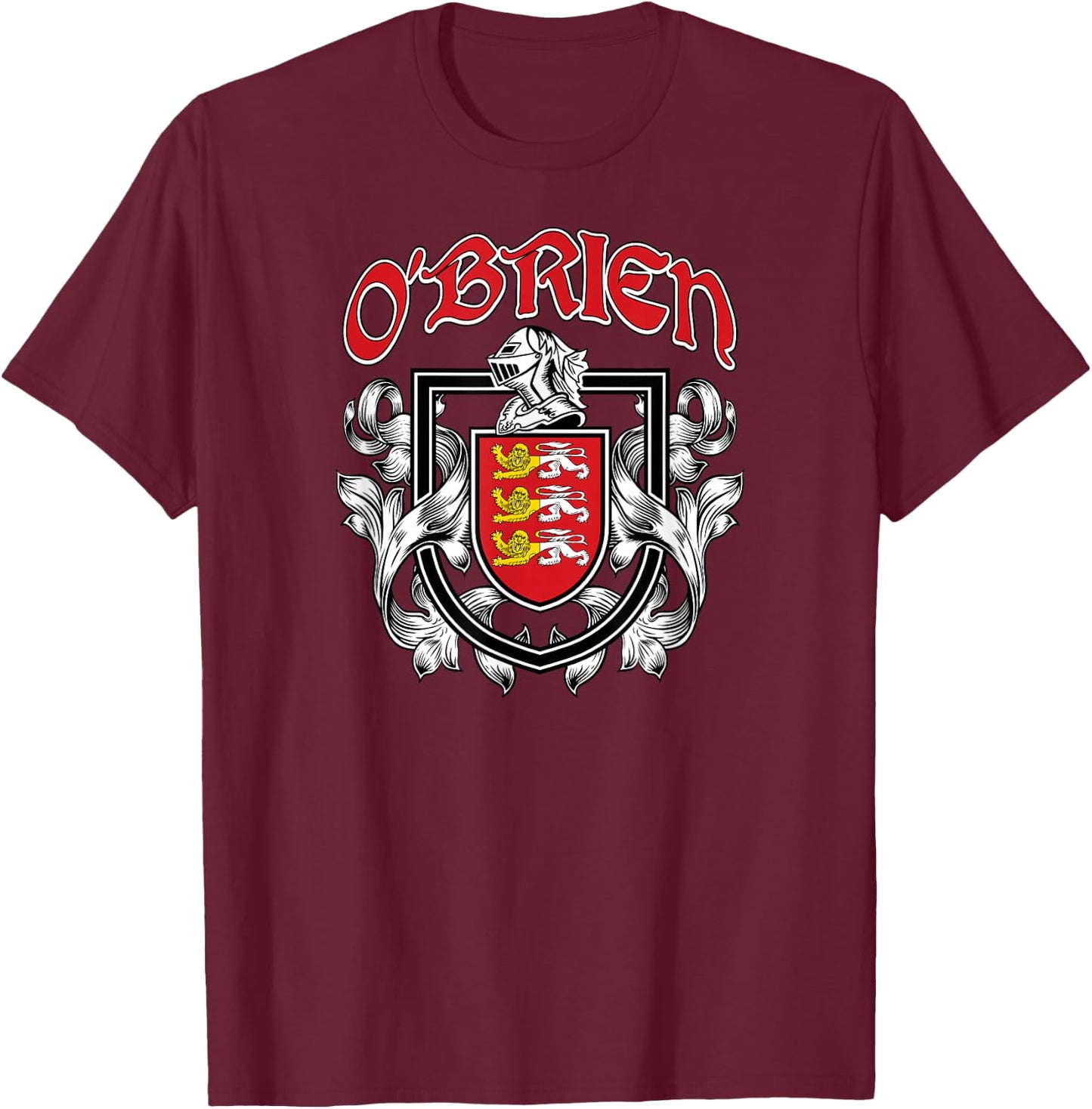O'Brien Coat of Arms Irish Family Crest T-Shirt - T-Shirt | Maroon