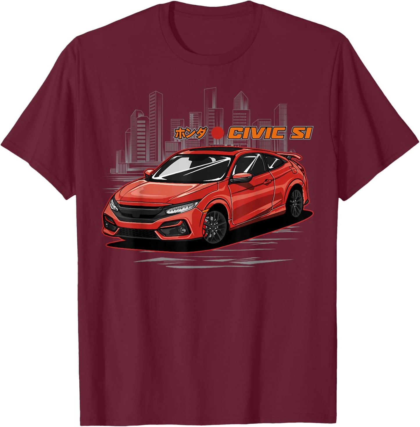 Civic Si JDM Japanese Car T-Shirt - T-Shirt | Maroon