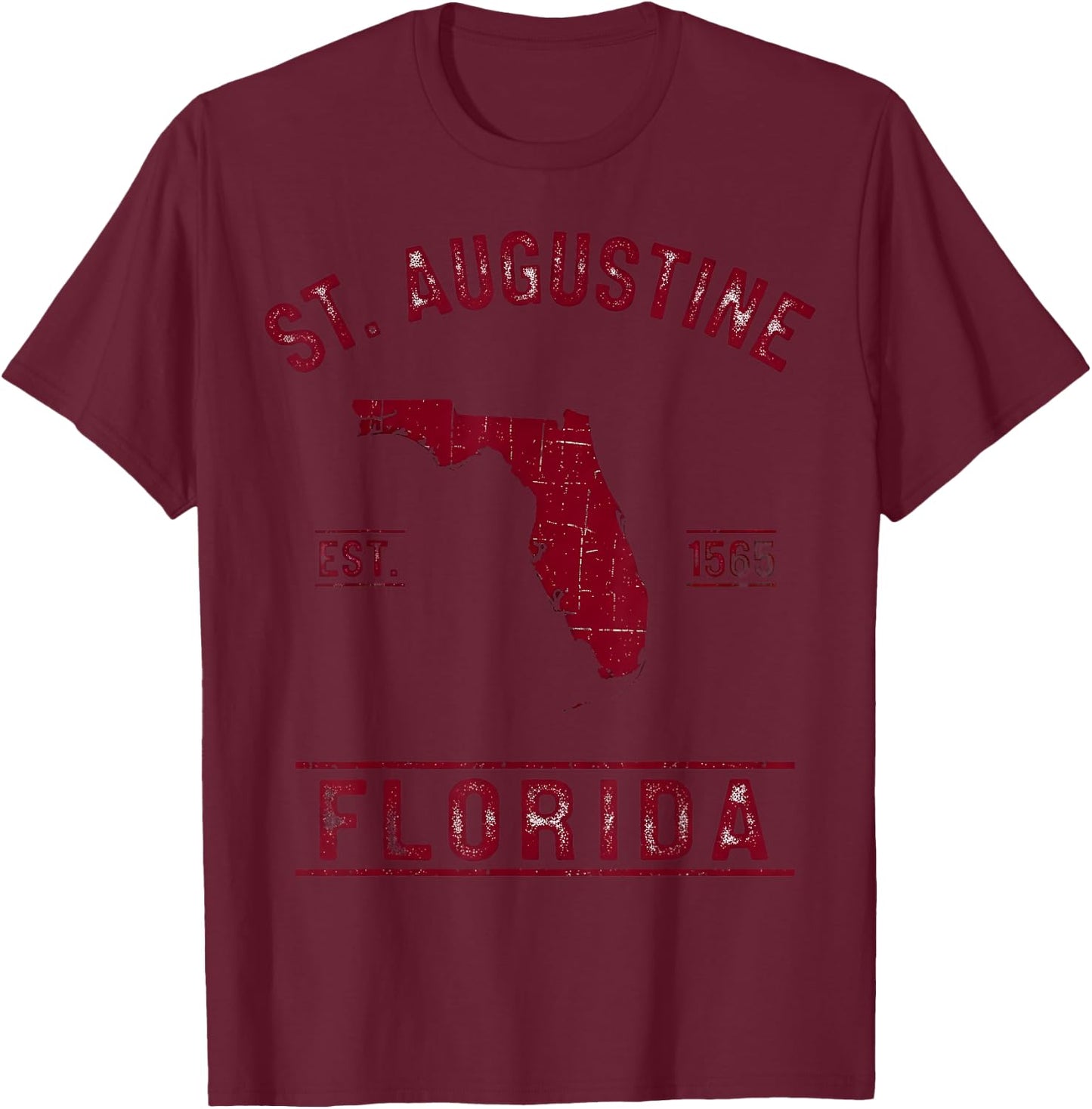 St. Augustine Florida Est 1565 T-Shirt - T-Shirt | Maroon