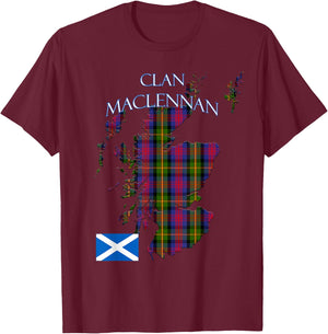 MacLennan Scottish Clan Tartan Scotland T-Shirt - T-Shirt | Maroon