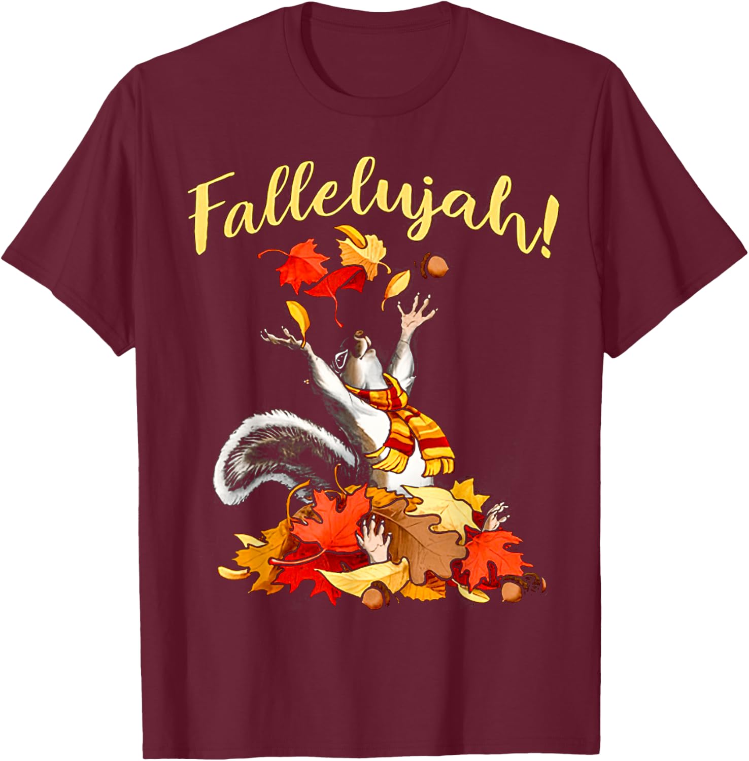 Squirrel Fallelujah Ladies T-Shirt - T-Shirt | Maroon