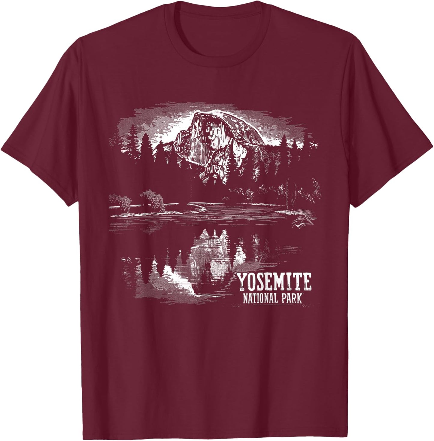 Yosemite - US National Park Vintage Men Women Kids Retro T-Shirt - T-Shirt | Maroon