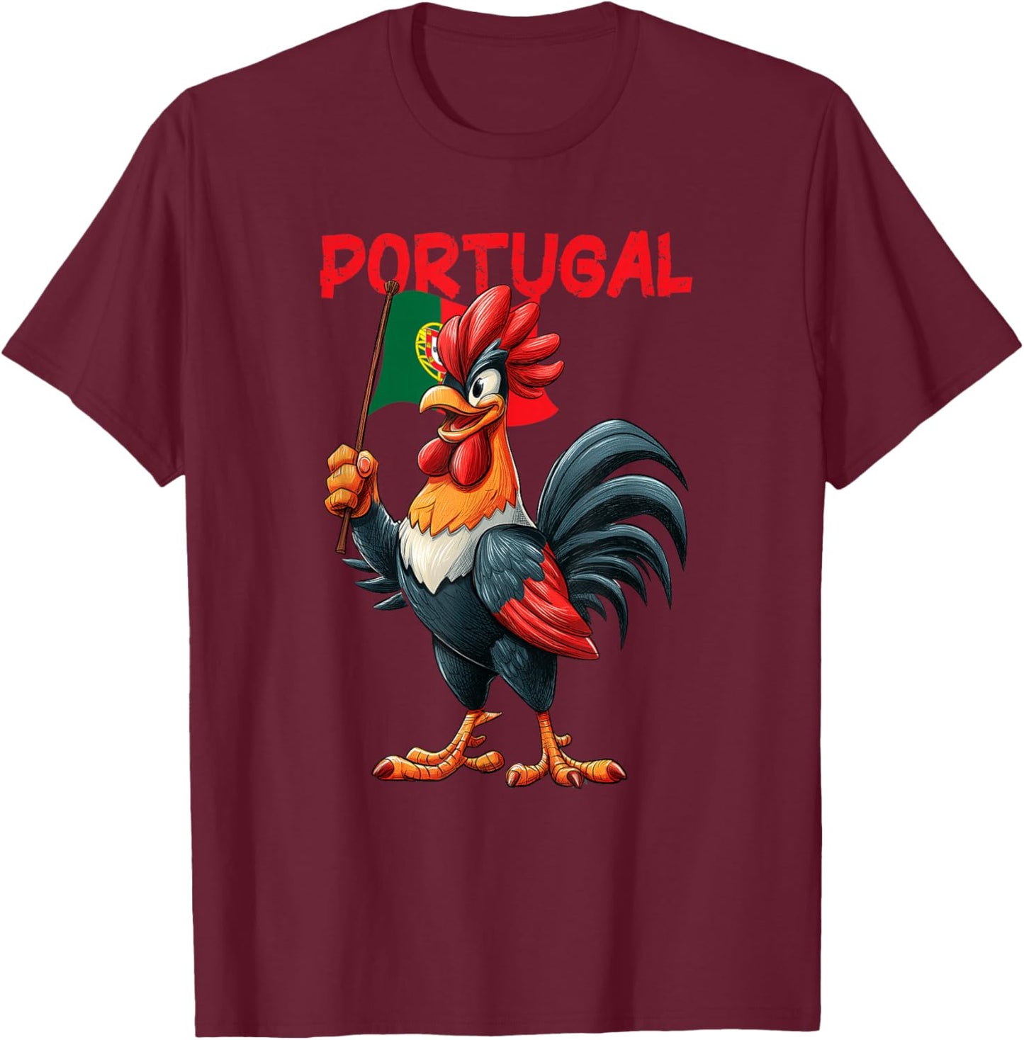 Awesome Portugal Colors with Animal Look T-Shirt - T-Shirt | Maroon