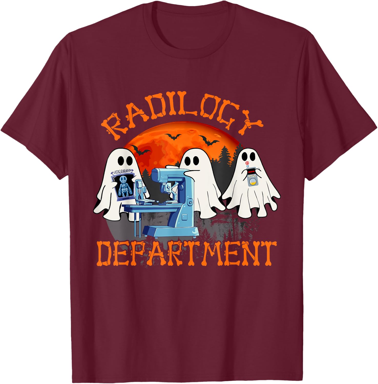 Radiology Department Halloween Shirt Radiology Technologist T-Shirt - T-Shirt | Maroon