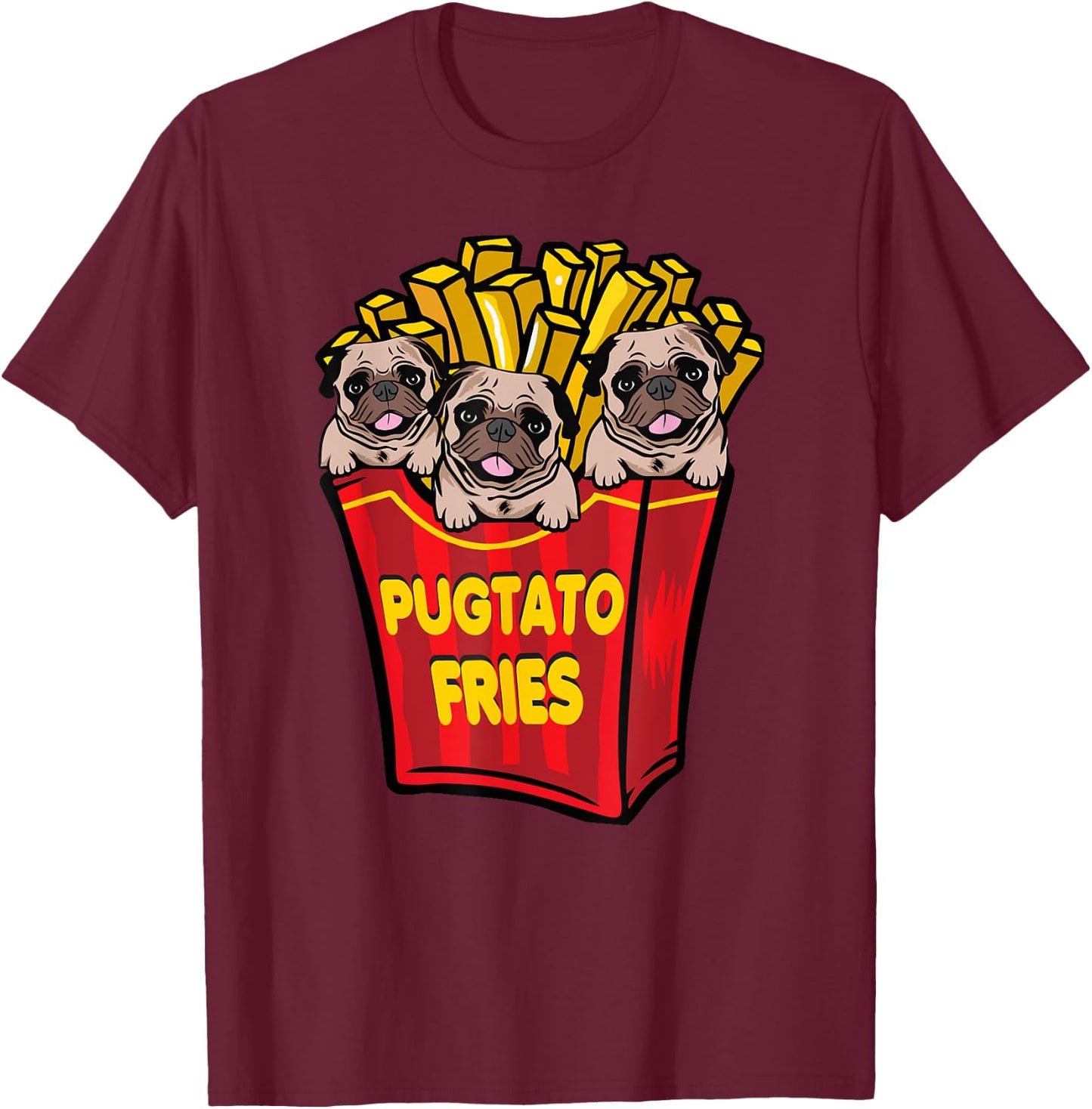 Pugtato, Funny Dog Potato, Dog Lover, Puglie Men Women Kids T-Shirt - T-Shirt | Maroon