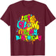 Party Glowing 80s Group Team Lets Crazy It's My Birthday T-Shirt - T-Shirt | Maroon