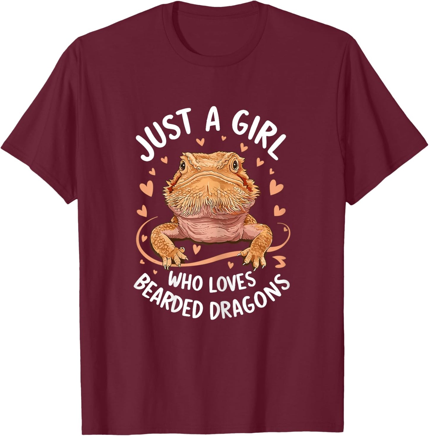 Bearded Dragon Just a Girl Who Loves Bearded Dragon T-Shirt - T-Shirt | Maroon