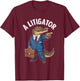 Lawyer Attorney Legal Humor Alligator Litigator - Adults - Black - Small - Short Sleeve - - Humor T-Shirt - T-Shirt | Maroon