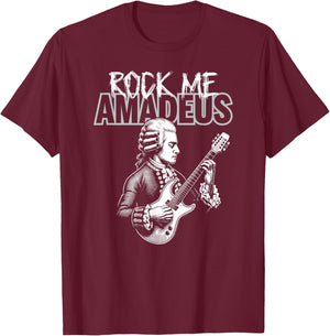 Rock Me Wolfgang Amadeus Mozart Funny T-Shirt - T-Shirt | Maroon