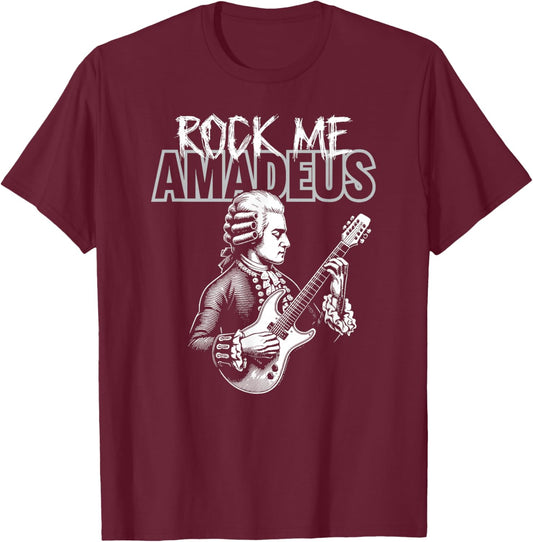 Rock Me Wolfgang Amadeus Mozart Funny T-Shirt - T-Shirt | Maroon