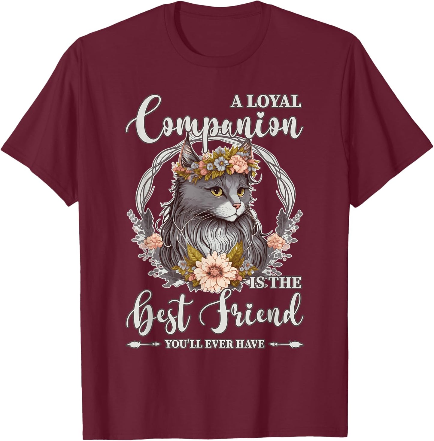 Cute Flower Crown Cat Pet Lover Quotes Fur Parent Men Women Kids T-Shirt - T-Shirt | Maroon
