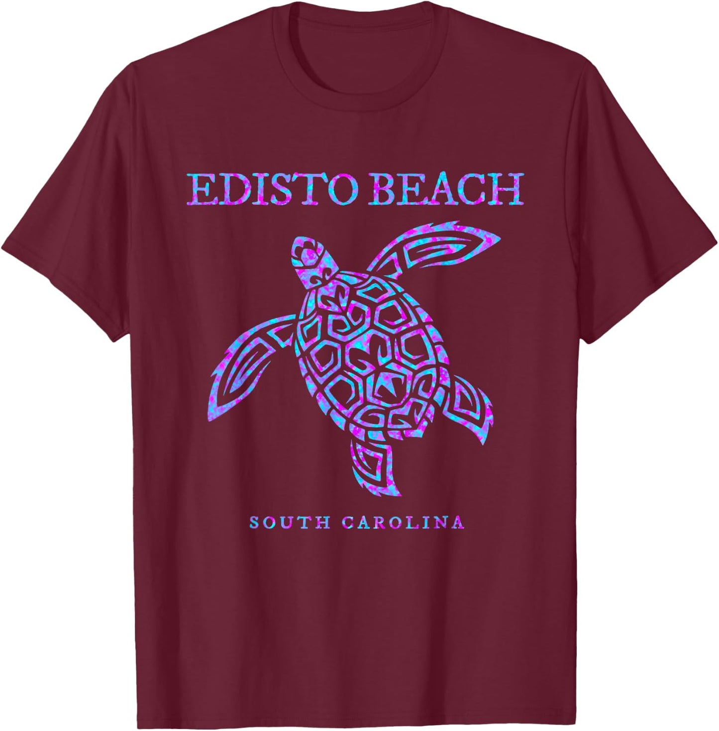 Edisto Beach South Carolina Sea Turtle Beach Vacation T-Shirt - T-Shirt | Maroon