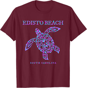 Edisto Beach South Carolina Sea Turtle Beach Vacation T-Shirt - T-Shirt | Maroon