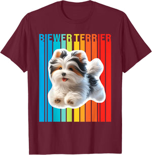 Colorful Biewer Terrier T-Shirt - T-Shirt | Maroon