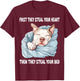 Pitbull Sleeping Pajamas Nightgown T-Shirt - T-Shirt | Maroon