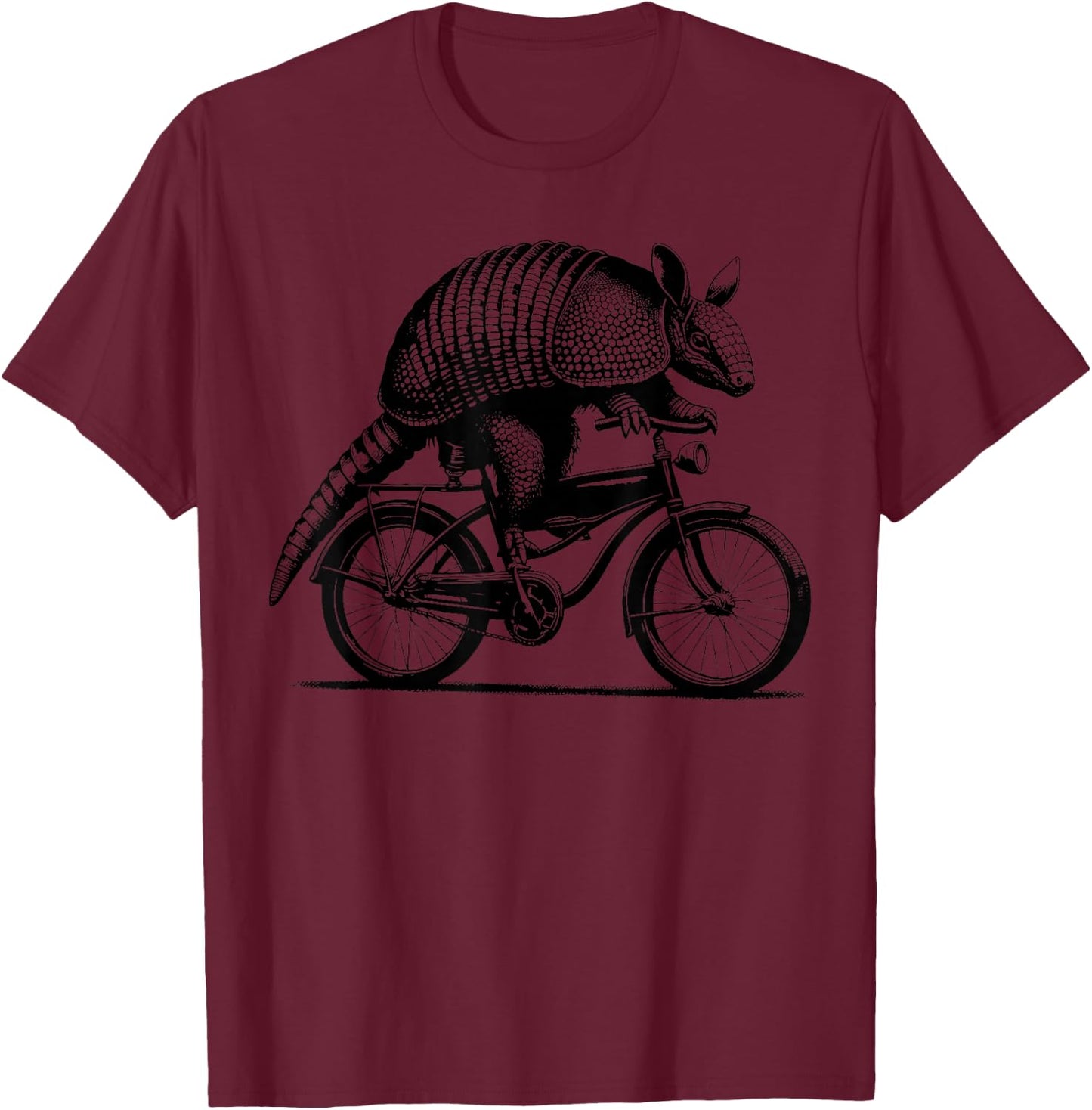 Armadillo Riding Bicycle Vintage Cycling Armadillo Biker T-Shirt - T-Shirt | Maroon