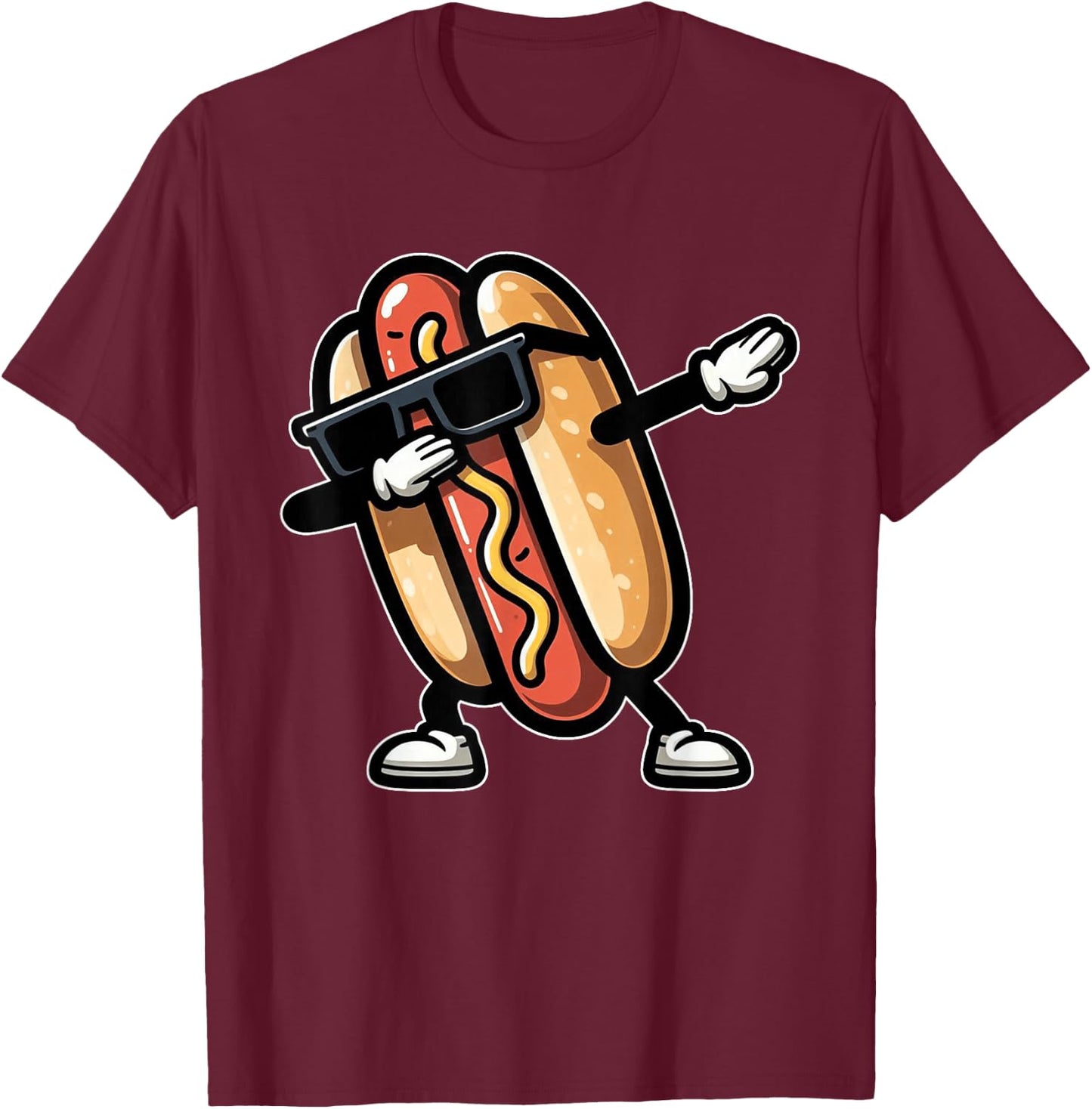 Cool Hot Dog Dabbing Funny Fast Food Hotdog Lovers Toddler T-Shirt - T-Shirt | Maroon
