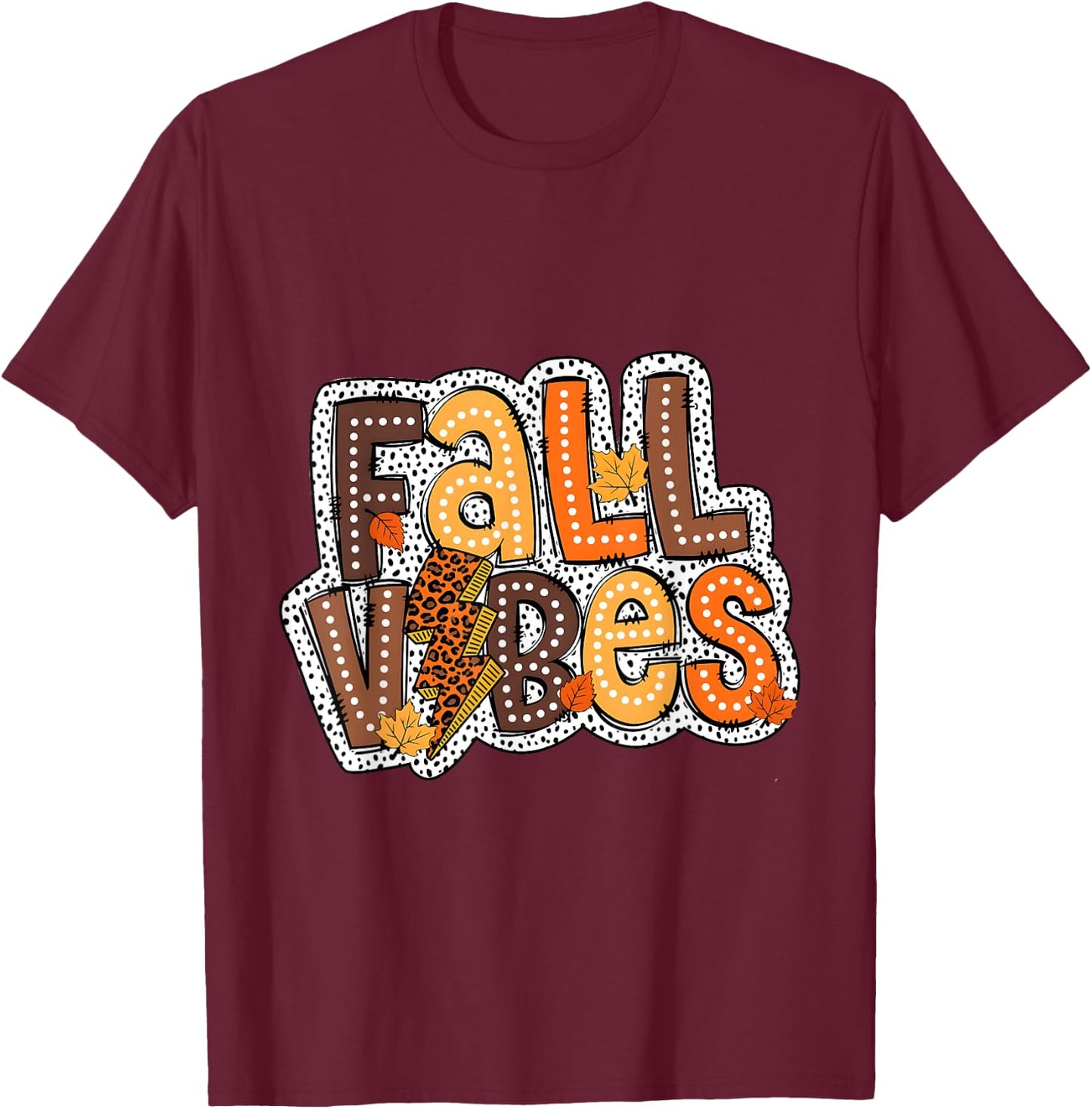 Fall Vibes,Groovy Face Retro Fall Season Autumn T-Shirt - T-Shirt | Maroon