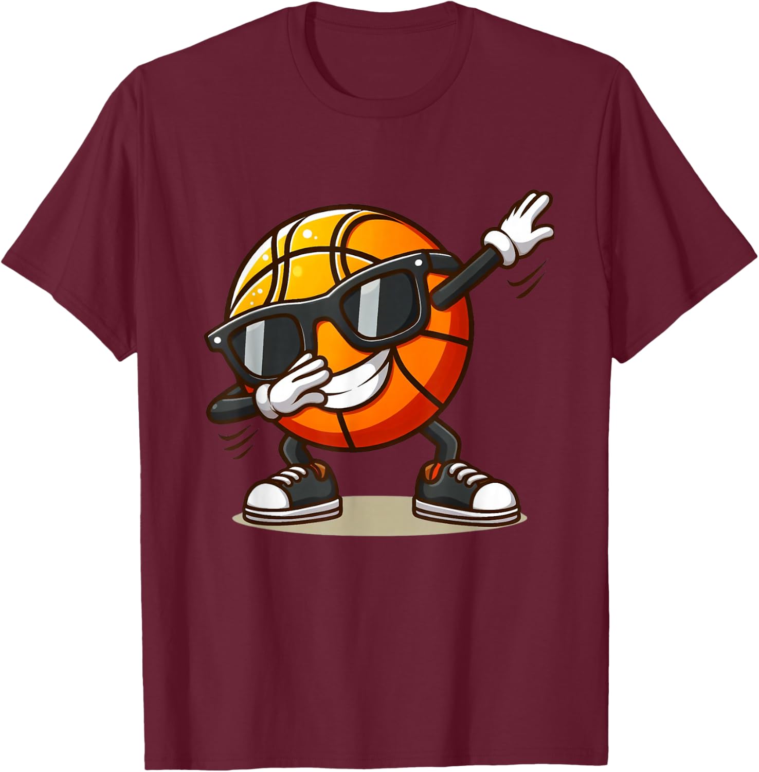 Dabbing Basketball Ball Funny Boys Men Women Sports Player T-Shirt - T-Shirt | Maroon