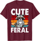 Vintage Cute But Feral Toddler Boy Girl Funny Raccoon Retro T-Shirt - T-Shirt | Maroon