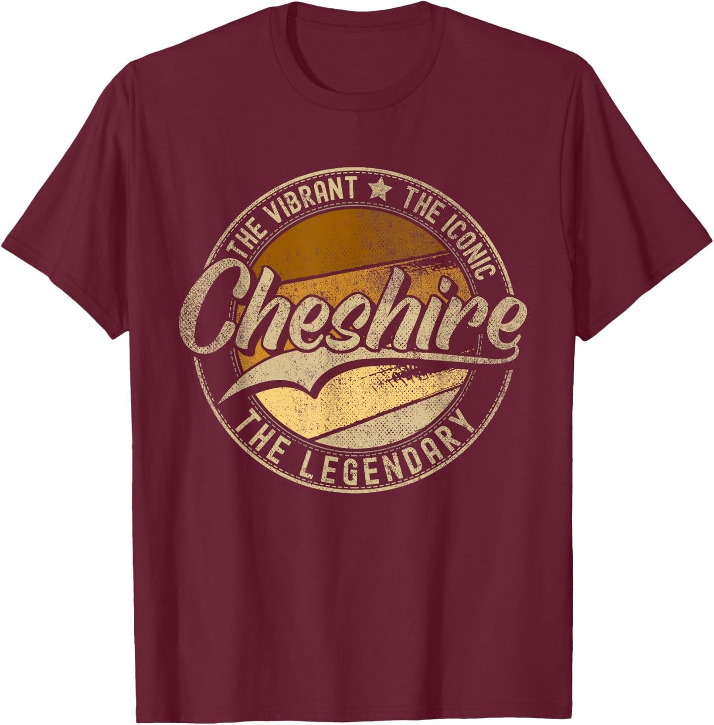 Cheshire CT | Connecticut | Vintage Distressed T-Shirt - T-Shirt | Maroon