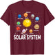 Solar System Planets Science Space Boys Girls STEM Kids T-Shirt - T-Shirt | Maroon