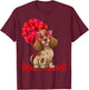 Cocker Spaniel Dog Valentine's Day Heart Men Women Matching T-Shirt - T-Shirt | Maroon
