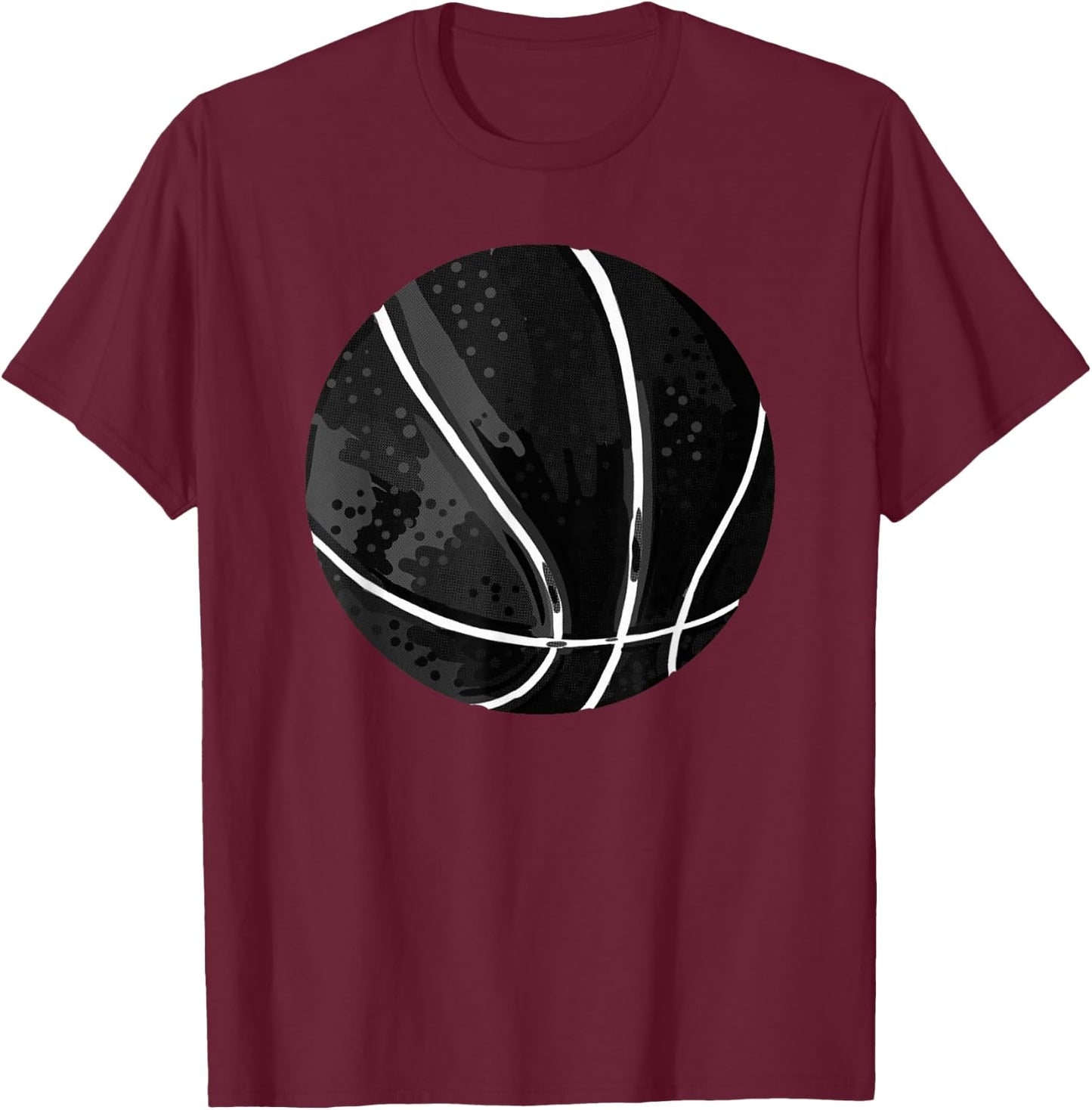 Black Basketball Cool Hobby Sports Ball Player Coach Gift T-Shirt - T-Shirt | Maroon