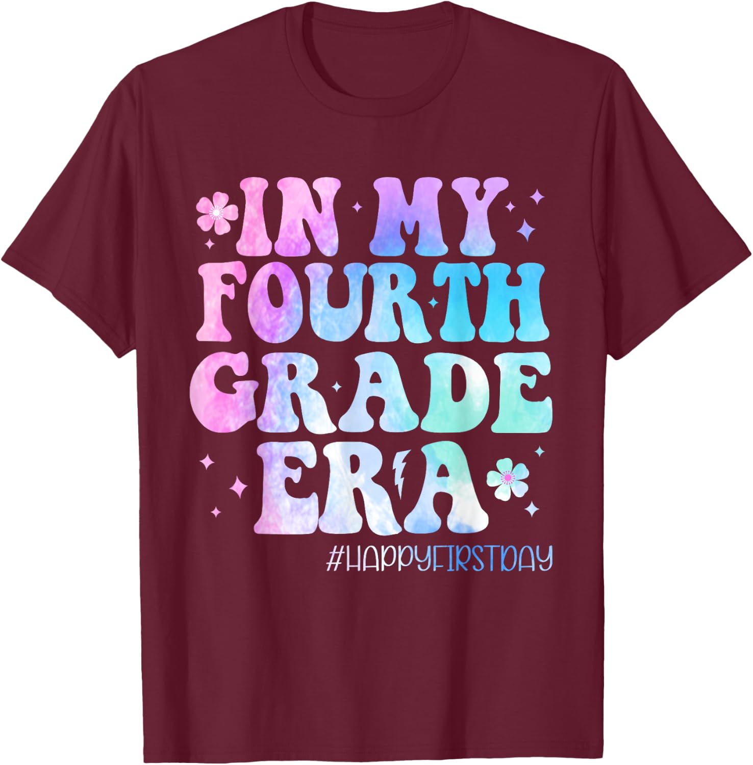 In My Fourth Grade Era Back to School 4th Grade Teacher Kids T-Shirt - T-Shirt | Maroon