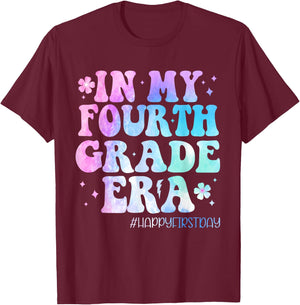 In My Fourth Grade Era Back to School 4th Grade Teacher Kids T-Shirt - T-Shirt | Maroon