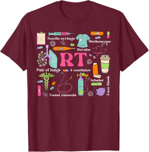 Respiratory Therapist Funny RT Care Respiratory Therapy T-Shirt - T-Shirt | Maroon