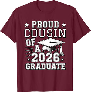 Cute Proud Cousin 2026 Graduate Graduation Family Matching T-Shirt - T-Shirt | Maroon