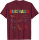 Animals Of Australia Australia Day Australian Kangaroo T-Shirt - T-Shirt | Maroon