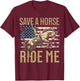 Save A Horse Ride Me Funny Western Country Cowboy Rodeo T-Shirt - T-Shirt | Maroon