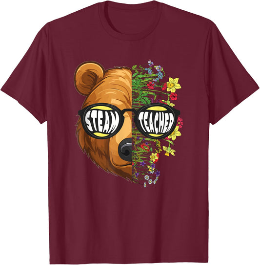 STEAM Teacher Science Arts Tech Engineering Mathematics Crew Men Women Kids T-Shirt - T-Shirt | Maroon