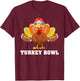 Funny Turkey American Football Bowl Thanksgiving T-Shirt - T-Shirt | Maroon