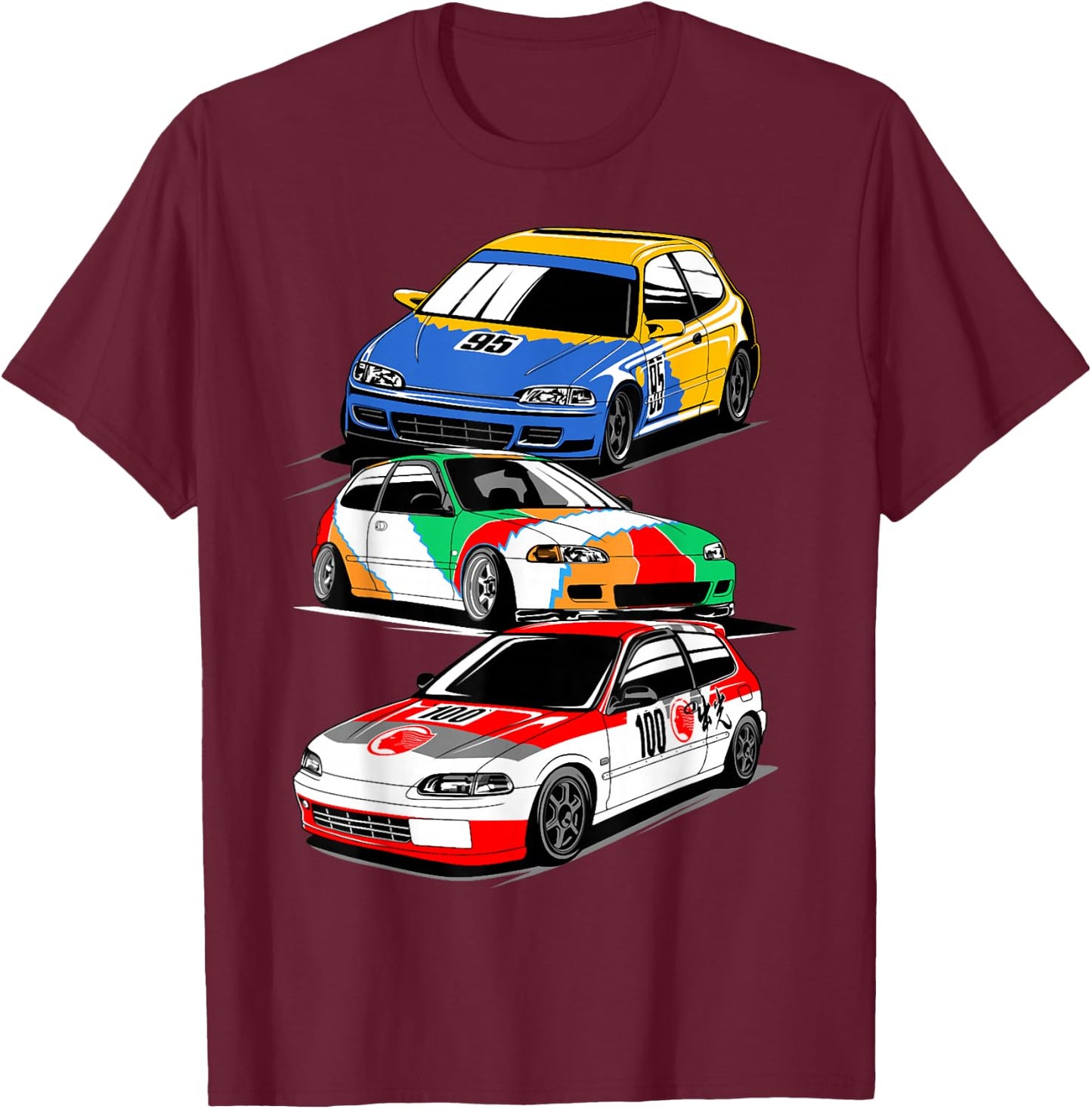 Civic eg 6 jdm legend Japanese racing car T-Shirt - T-Shirt | Maroon