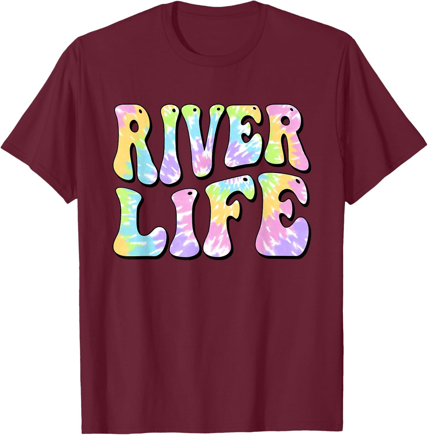 River Life Fun Fishing Boating River Bum Women Girl Kids T-Shirt - T-Shirt | Maroon